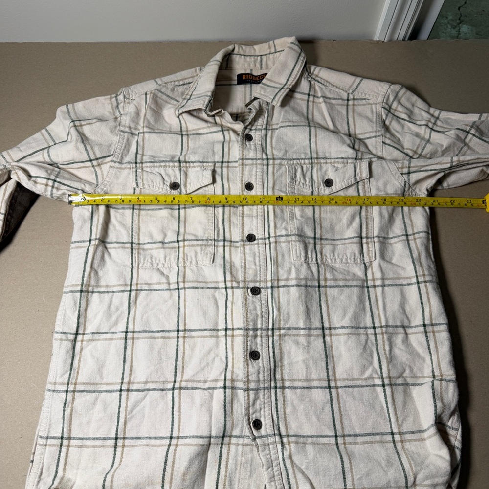 ridgecut toughwear size M flannel shirt elbow patch 100% cotton mens outdoors - Picture 5 of 7